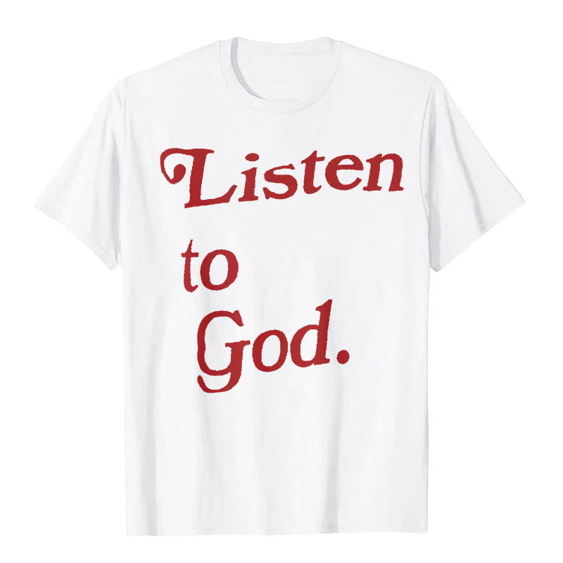 Christianartworkshop "Listen to God" T-shirt - White - 2XL - image 0