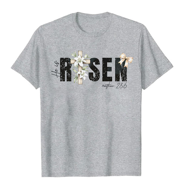 Christianartworkshop "He is RISEN" Short Sleeve T-shirt - Grey - 2XL - image 10