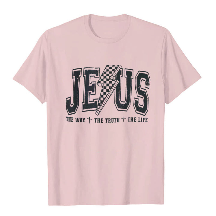 Christianartworkshop "JESUS THE WAY + THE TRUTH + THE LIFE" T-shirt - Pink - 2XL - image 4