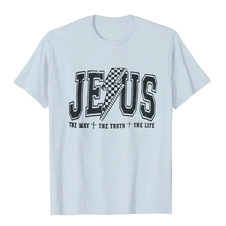 Christianartworkshop "JESUS THE WAY + THE TRUTH + THE LIFE" T-shirt - Blue - 2XL - image 3