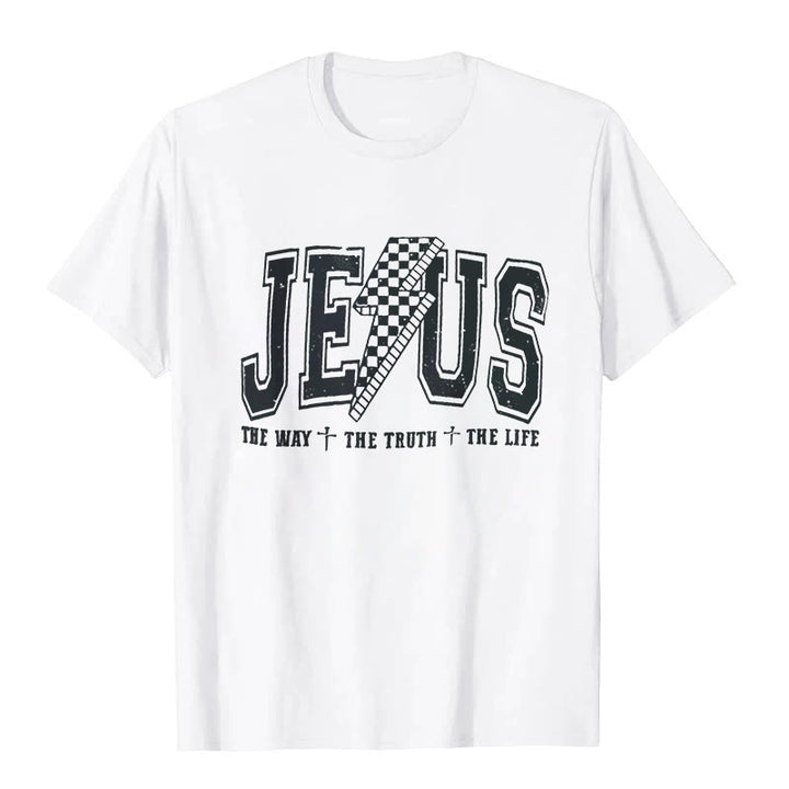 Christianartworkshop "JESUS THE WAY + THE TRUTH + THE LIFE" T-shirt - White - 2XL - image 0