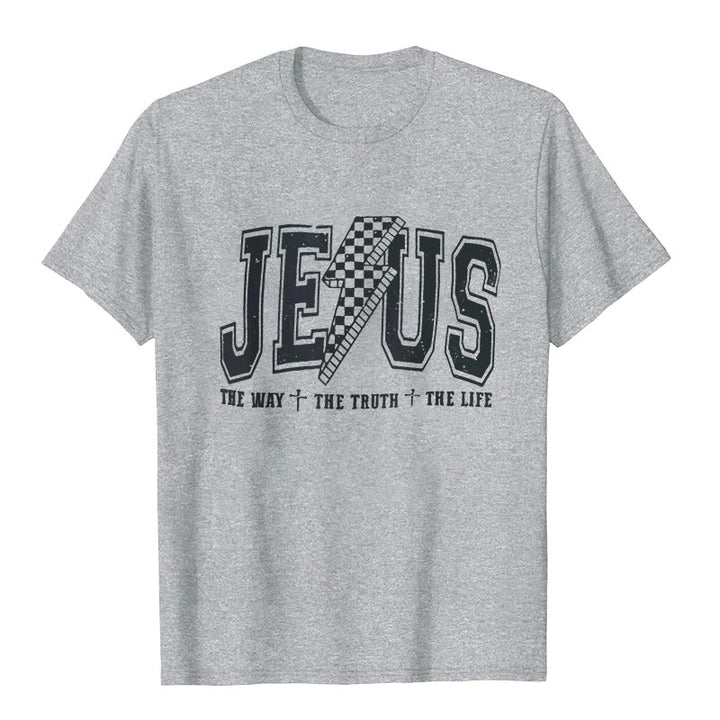 Christianartworkshop "JESUS THE WAY + THE TRUTH + THE LIFE" T-shirt - Grey - 2XL - image 8
