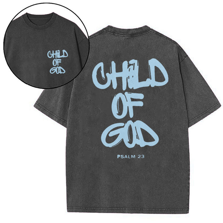 Christianartworkshop "CHILD OF GOD" Washed T-Shirt - Black - 5XL - image 0