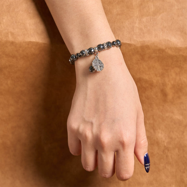 FREE Today: Shiny Black Gallstone Jerusalem - Inspired Bracelet: A Symbol of Faith
