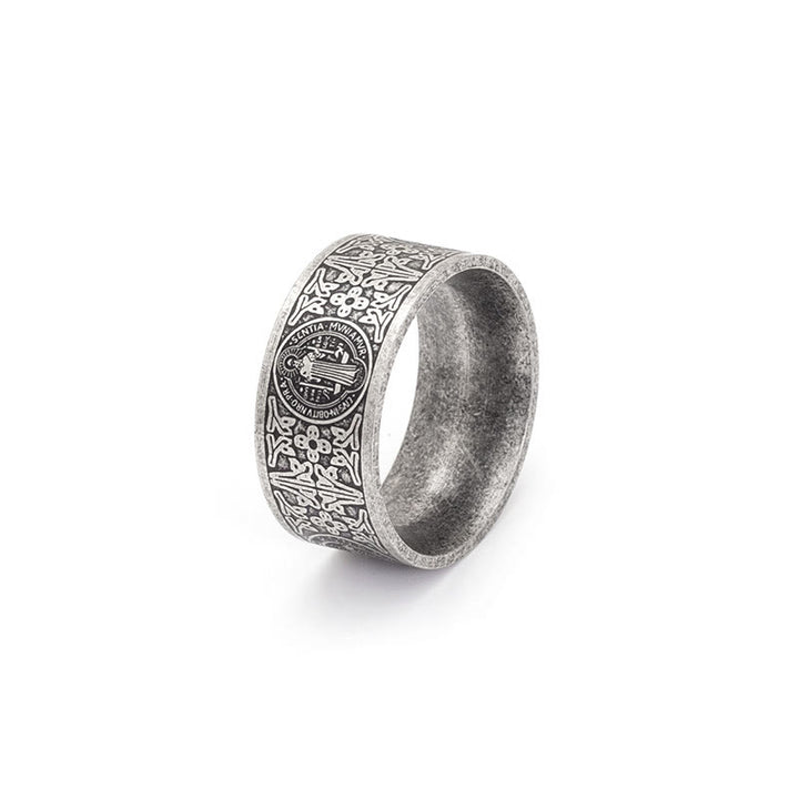 FREE Today: Vintage St. Benedict Catholic Ring- A Timeless Emblem of Faith