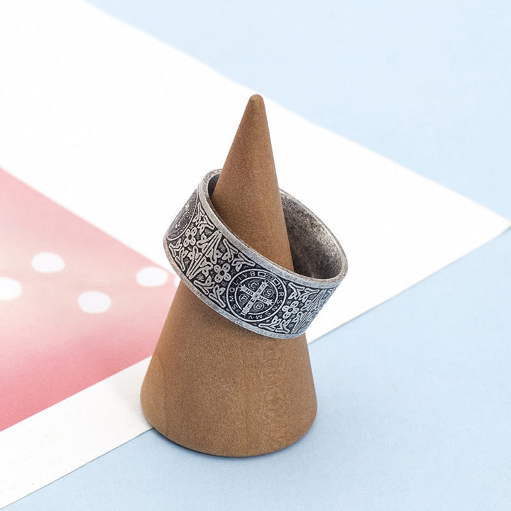 FREE Today: Vintage St. Benedict Catholic Ring- A Timeless Emblem of Faith