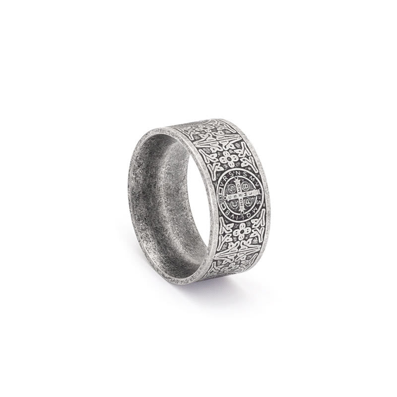 FREE Today: Vintage St. Benedict Catholic Ring- A Timeless Emblem of Faith