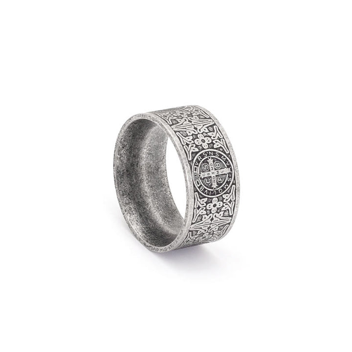 FREE Today: Vintage St. Benedict Catholic Ring- A Timeless Emblem of Faith