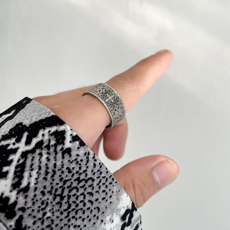 FREE Today: Vintage St. Benedict Catholic Ring- A Timeless Emblem of Faith