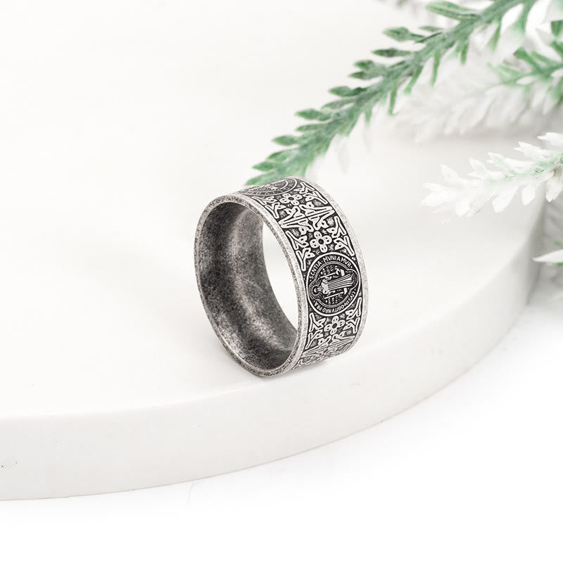 FREE Today: Vintage St. Benedict Catholic Ring- A Timeless Emblem of Faith