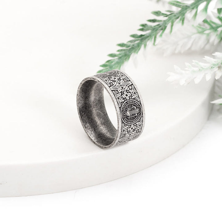 FREE Today: Vintage St. Benedict Catholic Ring- A Timeless Emblem of Faith