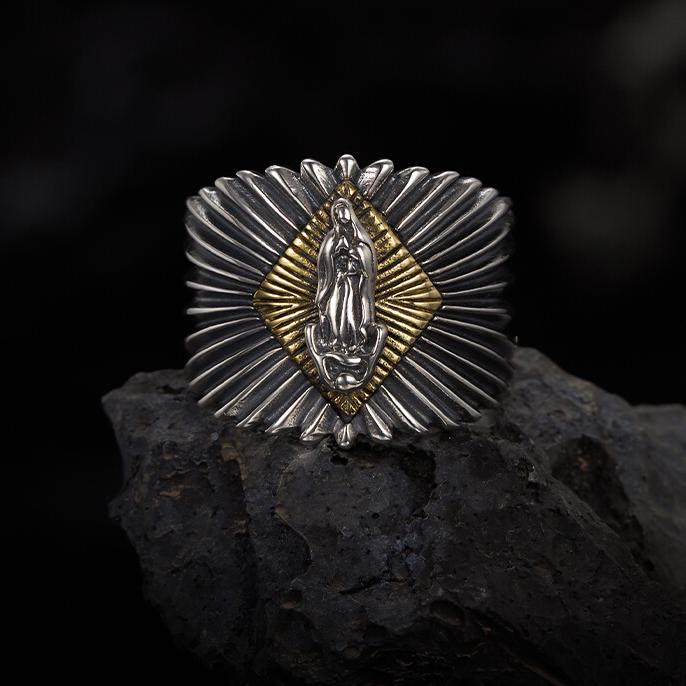 Christianartworkshop 925 Sterling Silver Our Lady Classic & Vintage Ring - In Devotion, Find Limitless Hope - Suitable for US sizes 8-15 - image 0
