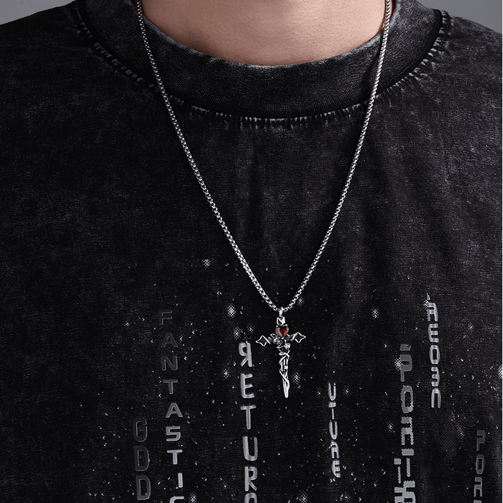 Christianartworkshop 999 Sterling Silver 2colors Thorn Rose Crucifix Necklace: A Fusion of Gothic Elegance and Dark Romance
