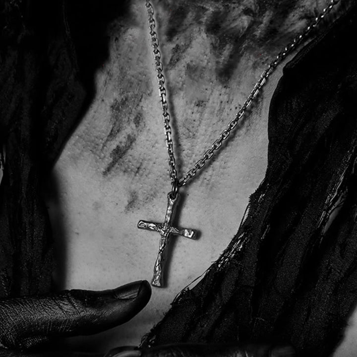 Christianartworkshop 925 Sterling Silver Dark Style Cross Necklace: A Symbol of Faith
