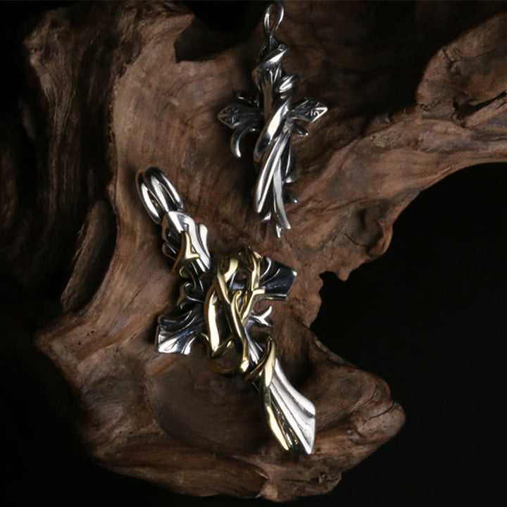 Christianartworkshop 925 Sterling Silver 2styles Vine Crucifix Necklace: Unleashing Your Dark Personality - image 1