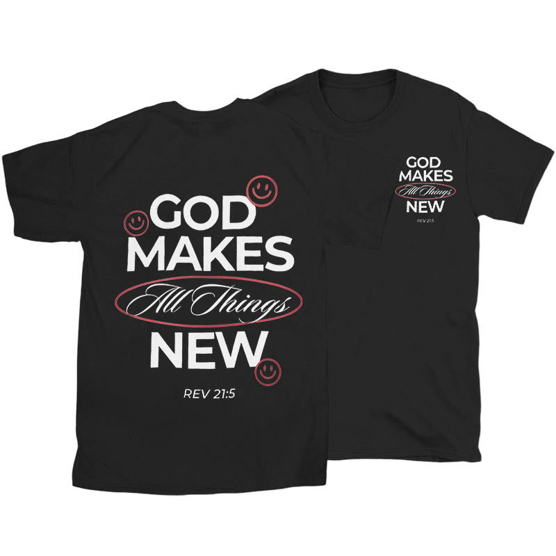 Christianartworkshop God Makes All Things New T-shirt - Black - 2XL - image 3