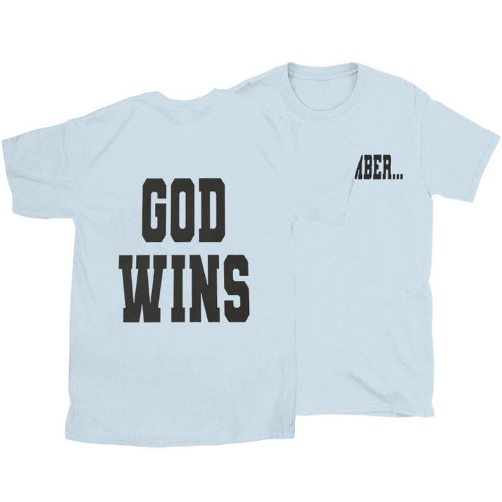 Christianartworkshop God Wins T-shirt - Blue - 2XL - image 9
