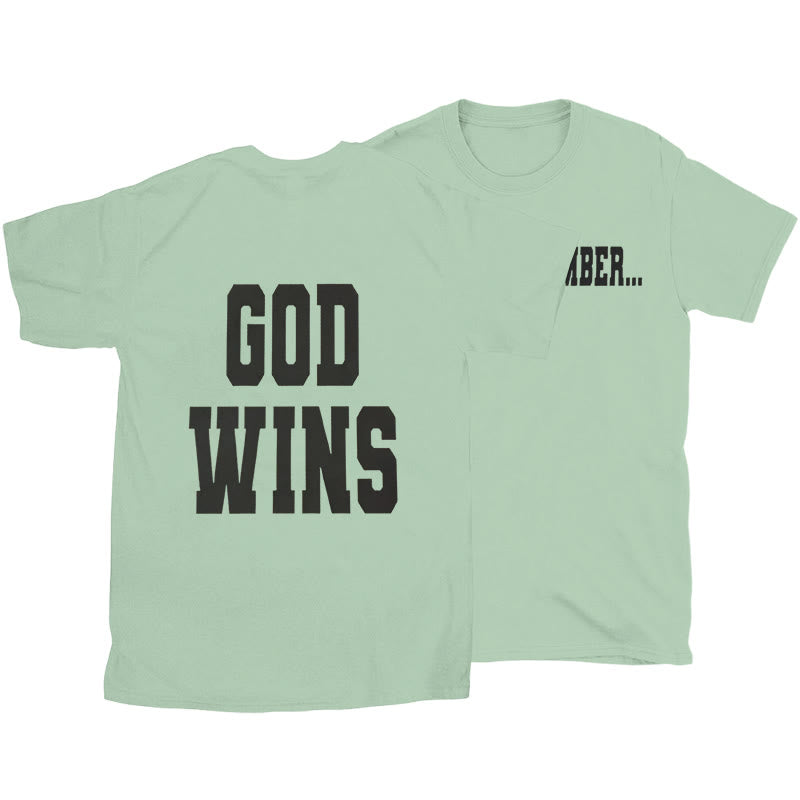 Christianartworkshop God Wins T-shirt - Light Green - 2XL - image 18