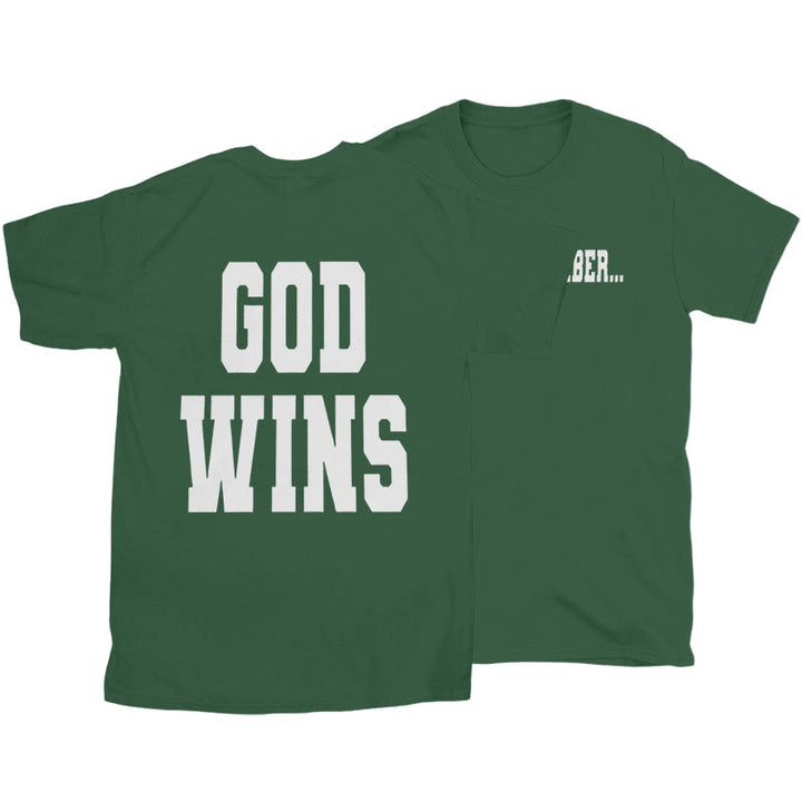 Christianartworkshop God Wins T-shirt - Dark Green - 2XL - image 21