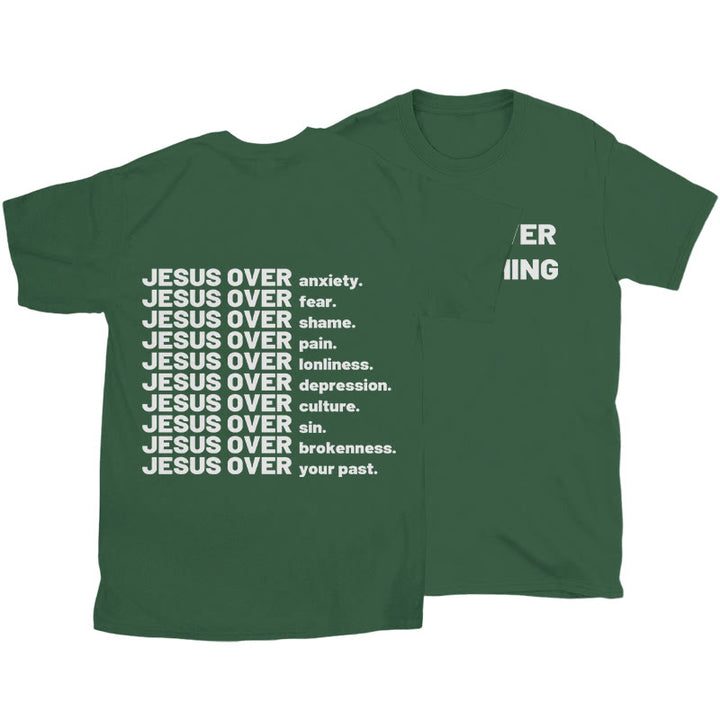 Christianartworkshop Jesus ​​Over T-shirt - Dark Green - 2XL - image 21