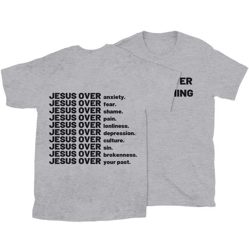 Christianartworkshop Jesus ​​Over T-shirt - Grey - 2XL - image 24