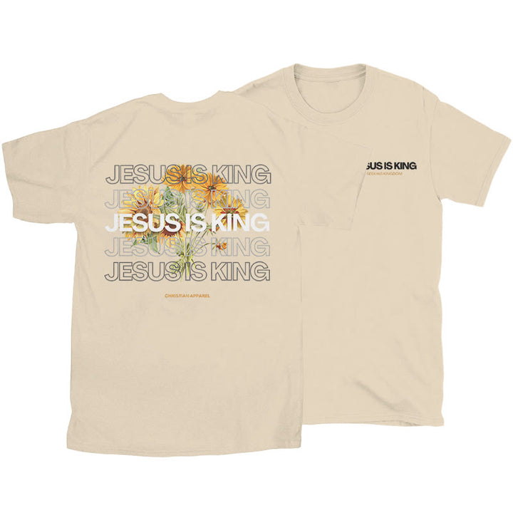 Christianartworkshop Jesus ​Is King T-shirt - Beige - 2XL - image 6