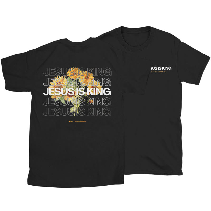 Christianartworkshop Jesus ​Is King T-shirt - Black - 2XL - image 3