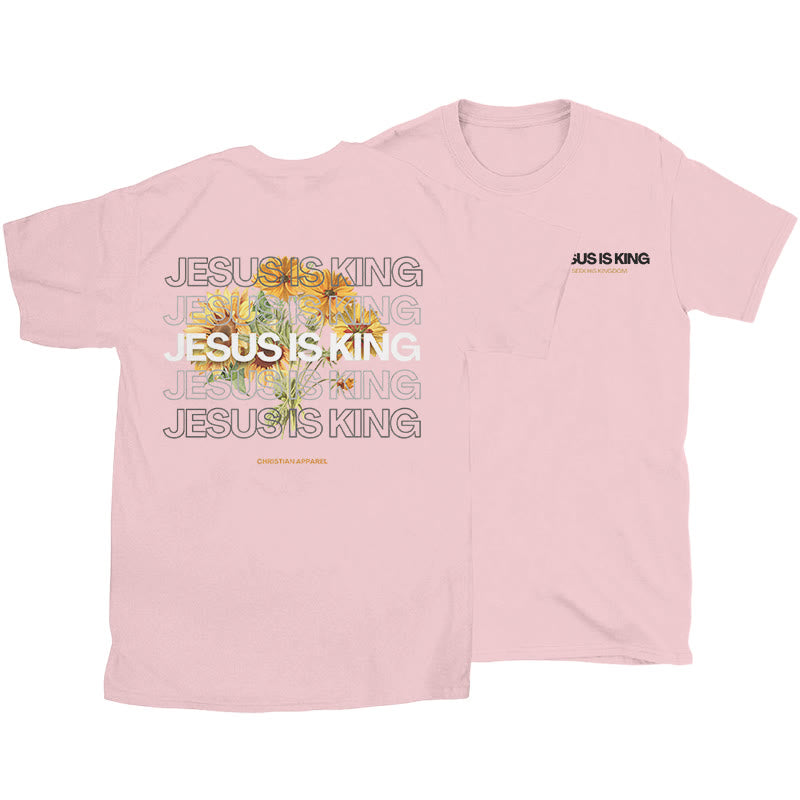 Christianartworkshop Jesus ​Is King T-shirt - Pink - 2XL - image 12