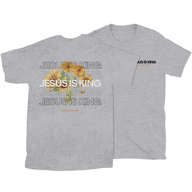 Christianartworkshop Jesus ​Is King T-shirt - Grey - 2XL - image 24