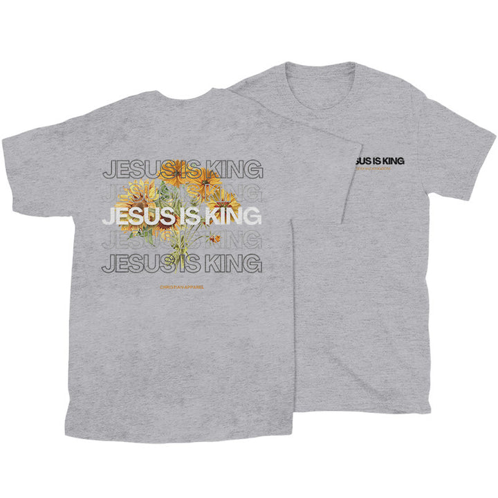 Christianartworkshop Jesus ​Is King T-shirt - Grey - 2XL - image 24