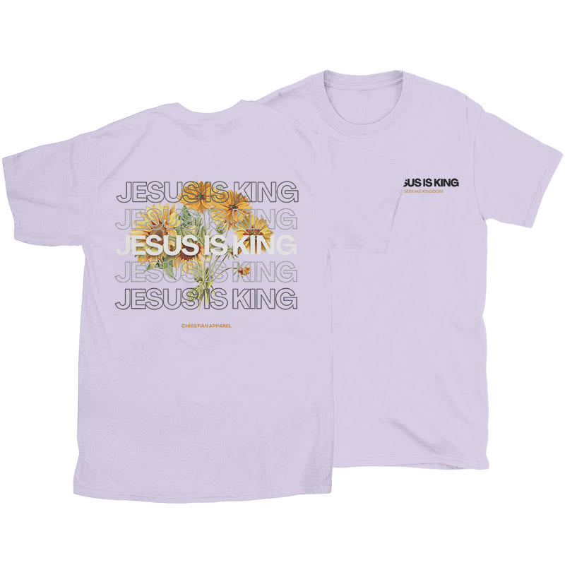 Christianartworkshop Jesus ​Is King T-shirt - Purple - 2XL - image 15