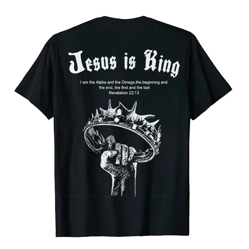 Christianartworkshop Jesus is King T-shirt - Black - 2XL - image 2