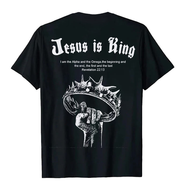 Christianartworkshop Jesus is King T-shirt - Black - 2XL - image 2