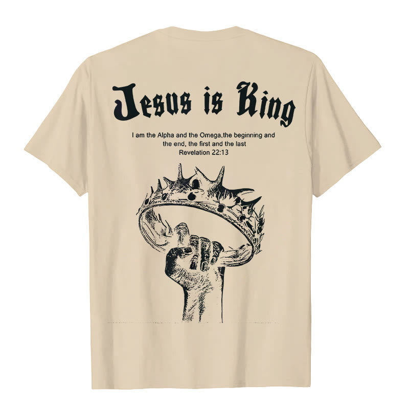 Christianartworkshop Jesus is King T-shirt - Beige - 2XL - image 3