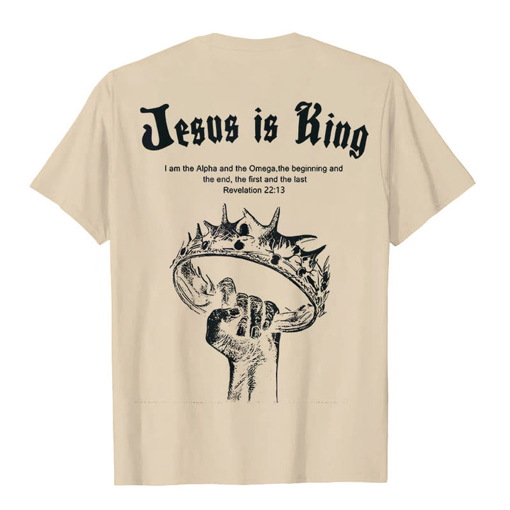 Christianartworkshop Jesus is King T-shirt - Beige - 2XL - image 3