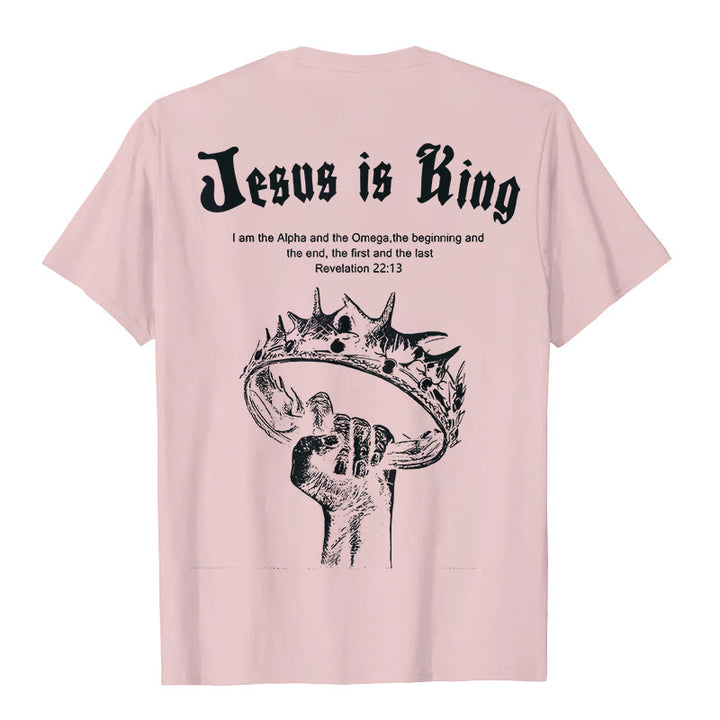 Christianartworkshop Jesus is King T-shirt - Pink - 2XL - image 5