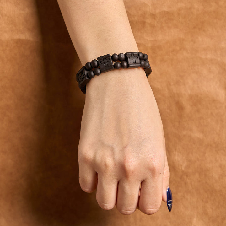 FREE Today: 3colors Cross Wooden Bracelet: Symbol of Devotion and Beauty