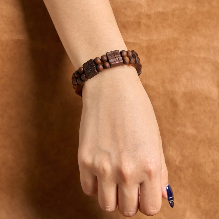 FREE Today: 3colors Cross Wooden Bracelet: Symbol of Devotion and Beauty
