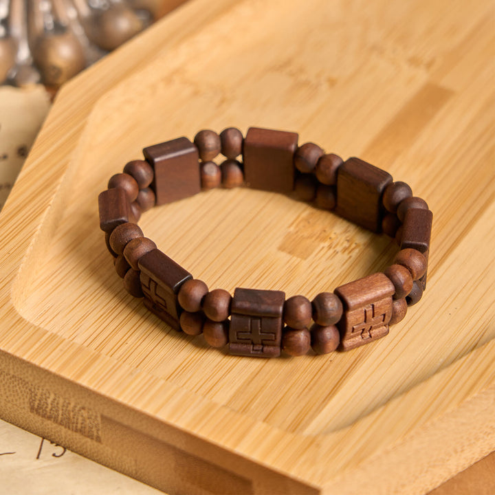 FREE Today: 3colors Cross Wooden Bracelet: Symbol of Devotion and Beauty