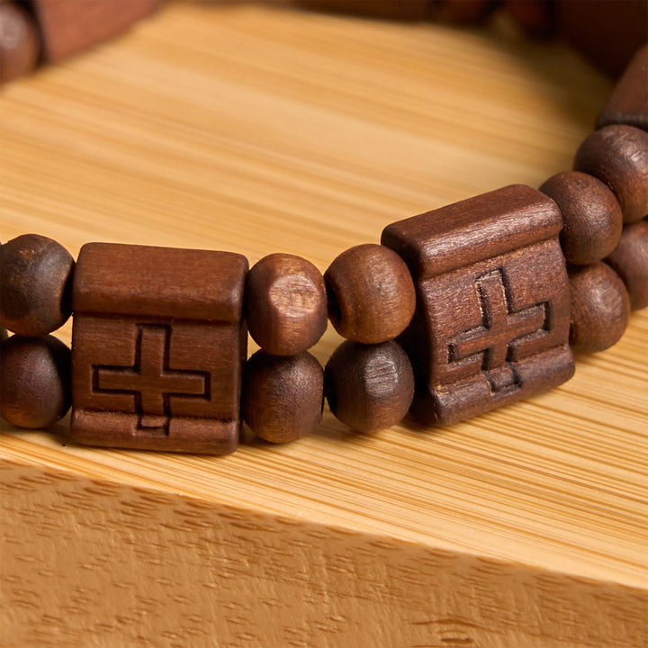 FREE Today: 3colors Cross Wooden Bracelet: Symbol of Devotion and Beauty