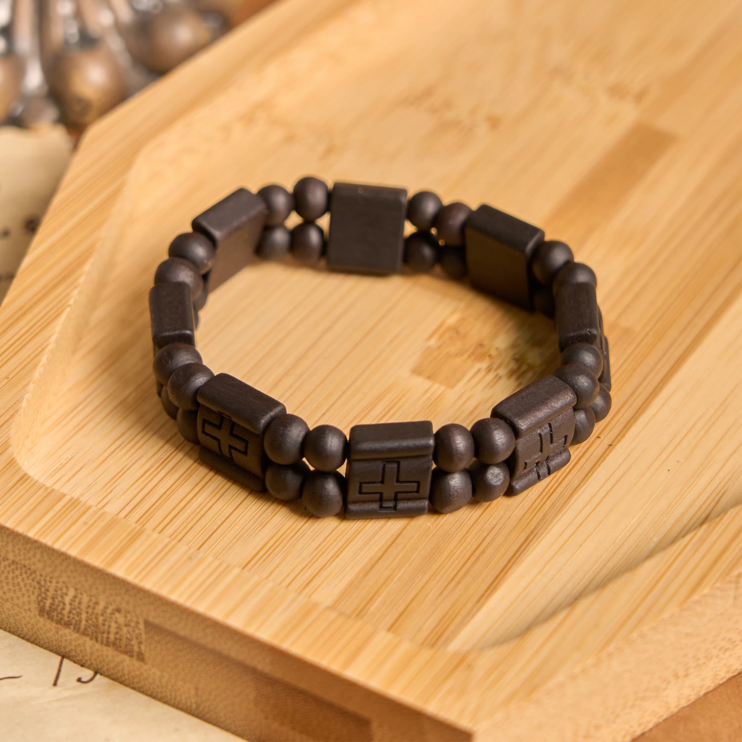 Christianartworkshop 3colors Cross Wooden Bracelet: Symbol of
