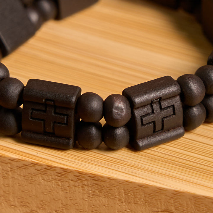 FREE Today: 3colors Cross Wooden Bracelet: Symbol of Devotion and Beauty