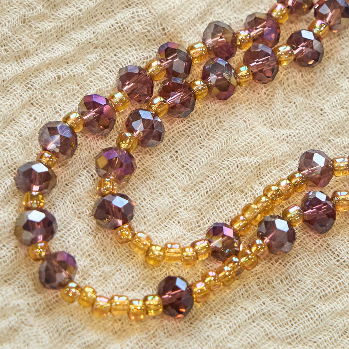 Christianartworkshop Handmade Crucifix Purple Crystal & Glass Our Lady Beads Divine Grace Rosary