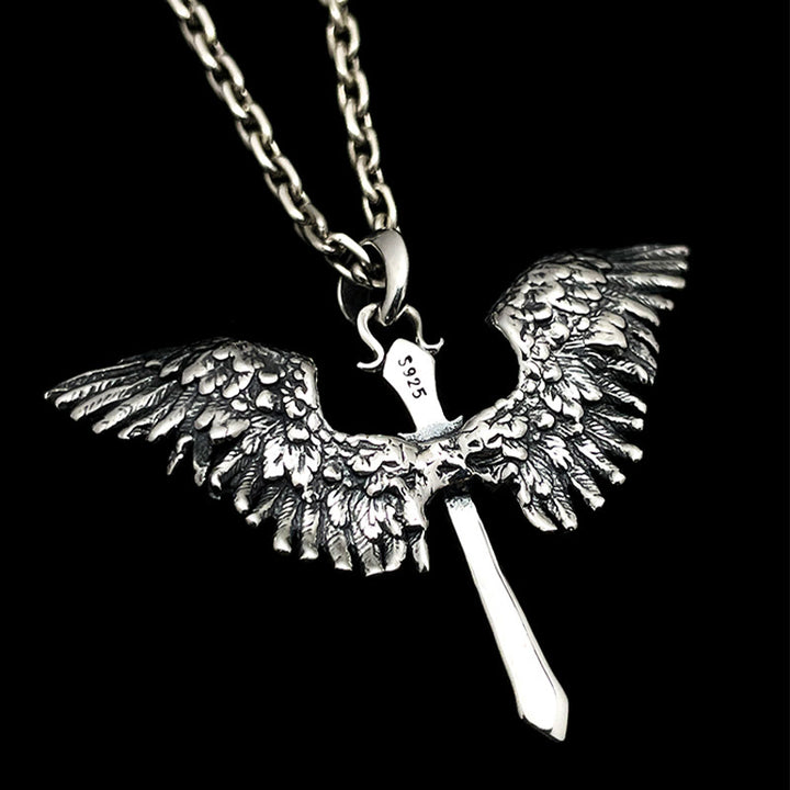 Christianartworkshop 925 Sterling Silver Vintage & Classic Cross Wings Necklace: A Blend of Retro Charm and Divine Grace - image 6