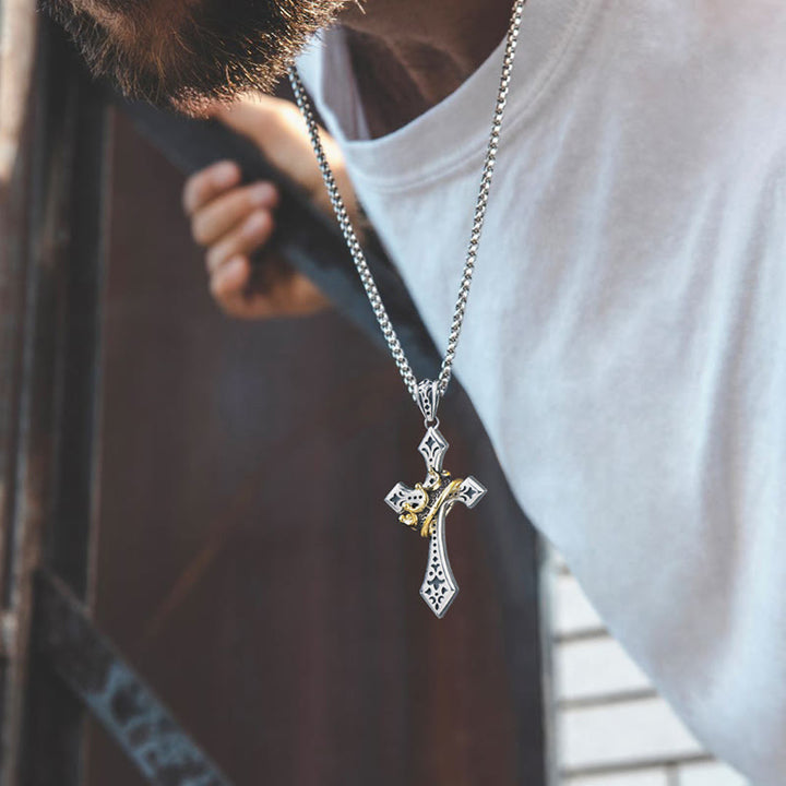 Christianartworkshop 925 Sterling Silver Vintage & Classic Cross Necklace: A Luxurious Emblem of Faith