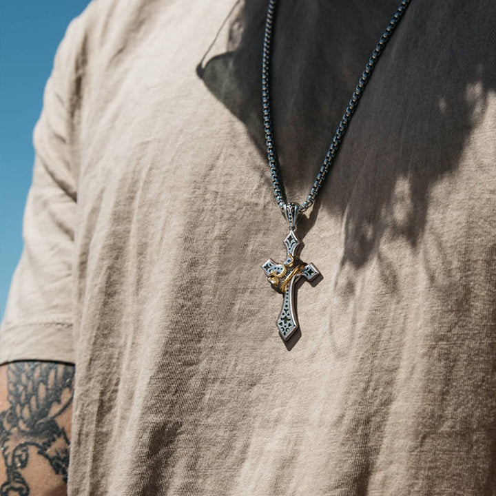 Christianartworkshop 925 Sterling Silver Vintage & Classic Cross Necklace: A Luxurious Emblem of Faith