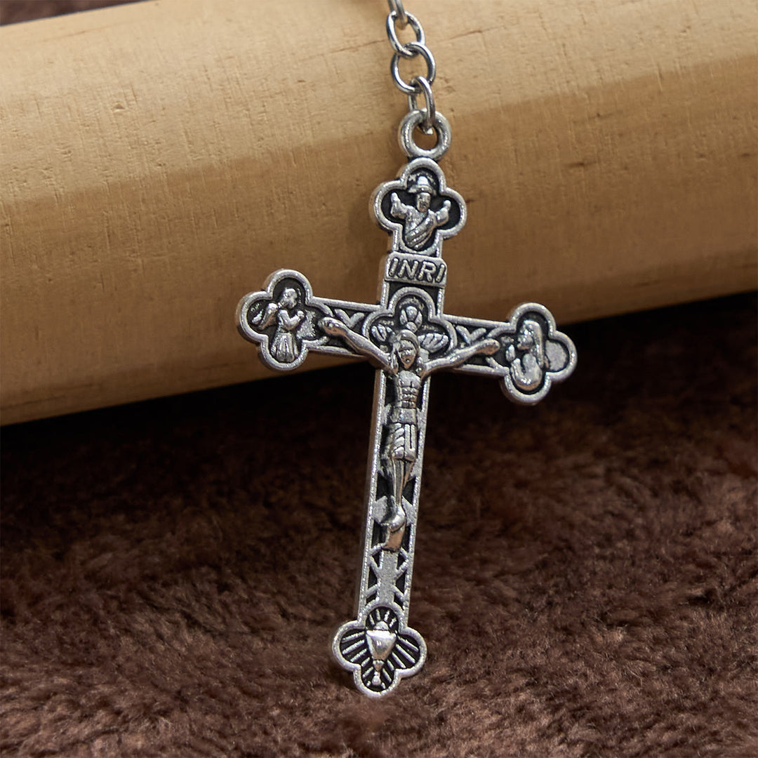 Christianartworkshop PRAYERFUL FAITH: Handmade Purple Flower Beads Rosary with Gift Card - image 9