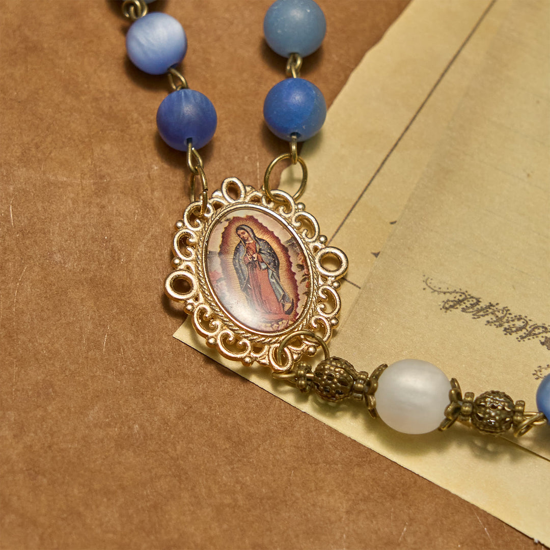 Christianartworkshop Handmade Rosary with Natural Blue Aventurine Beads & Crucifix - Matte Blue of Peace - image 5