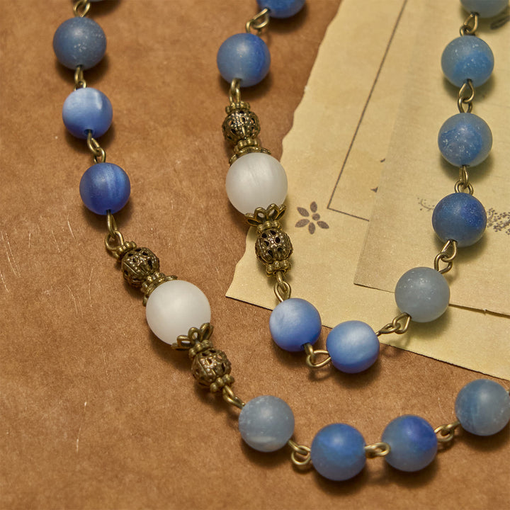 Christianartworkshop Handmade Rosary with Natural Blue Aventurine Beads & Crucifix - Matte Blue of Peace - image 4