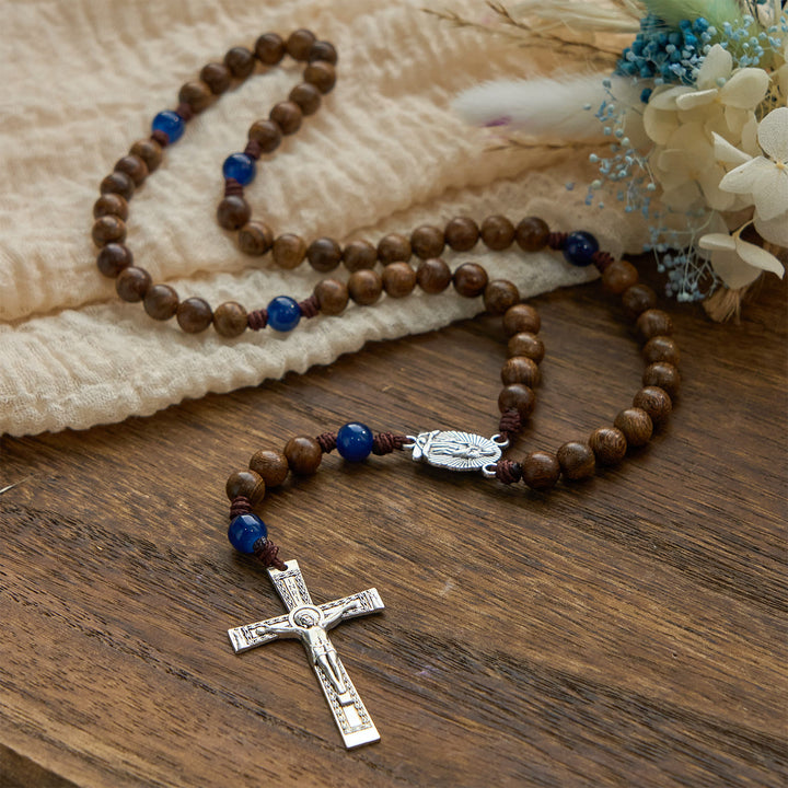 Christianartworkshop Handmade Gold sandalwood Rosary with Our Lady of Guadalupe: A Faithful Companion